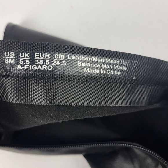 Franco Sarto Figaro Black Leather Knee High Heeled Stretch Faux leather Boots 8M - Picture 16 of 16